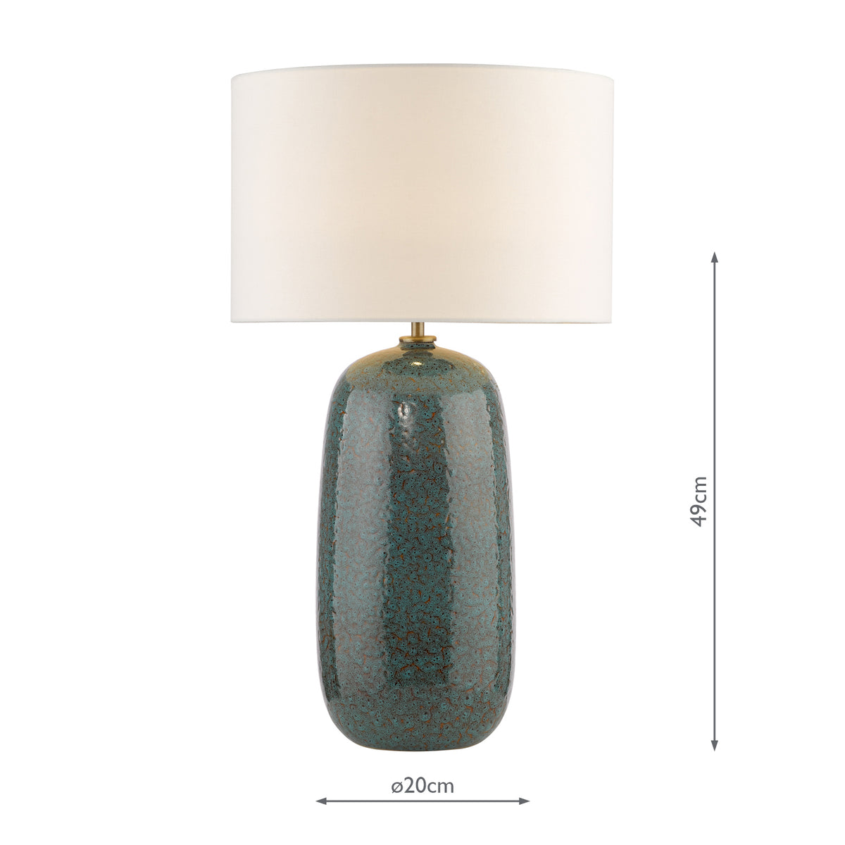 Dar Jadis Table Lamp Blue Ceramic and Antique Brass Base Only