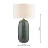 Dar Jadis Table Lamp Blue Ceramic and Antique Brass Base Only