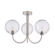 Dar Jared 3 Light Semi-Flush Satin Nickel & Dimpled Clear Glass –  from Amos Lighting + Home