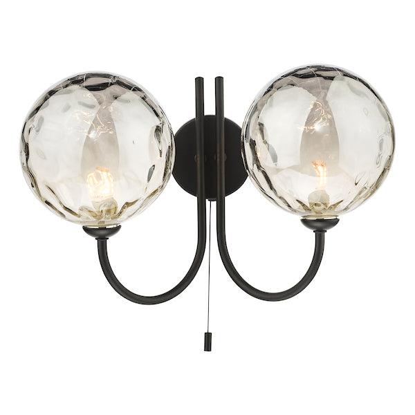 Dar Jared Wall Light Black with Smoked Glass –  from Amos Lighting + Home