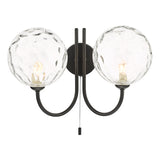 Dar Jared Wall Light Black with Clear Glass –  from Amos Lighting + Home