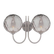 Dar Jared 2 Light Wall Light Satin Nickel and Smoked Dimpled Glass –  from Amos Lighting + Home