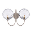 Dar Jared 2 Light Wall Light Satin Nickel & Dimpled Clear Glass –  from Amos Lighting + Home