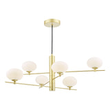 Dar Jasper 6 Light Pendant Satin Gold and Opal Glass –  from Amos Lighting + Home