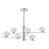 Dar Jasper 6 Light Pendant Satin Nickel and Opal Glass –  from Amos Lighting + Home