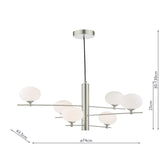 Dar Jasper 6 Light Pendant Satin Nickel and Opal Glass –  from Amos Lighting + Home