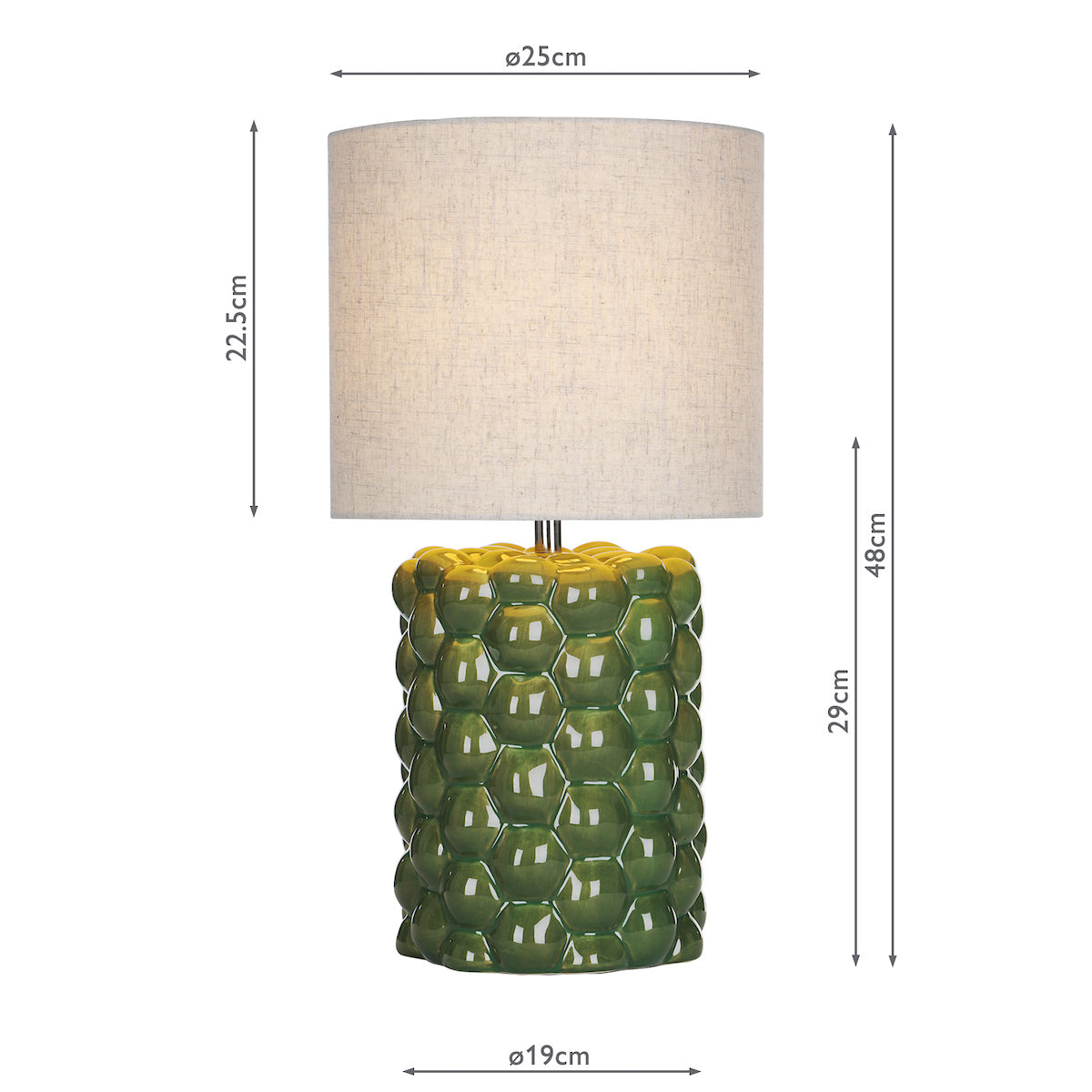 Dar Jayden Table Lamp Green Reactive Glaze With Shade –  from Amos Lighting + Home