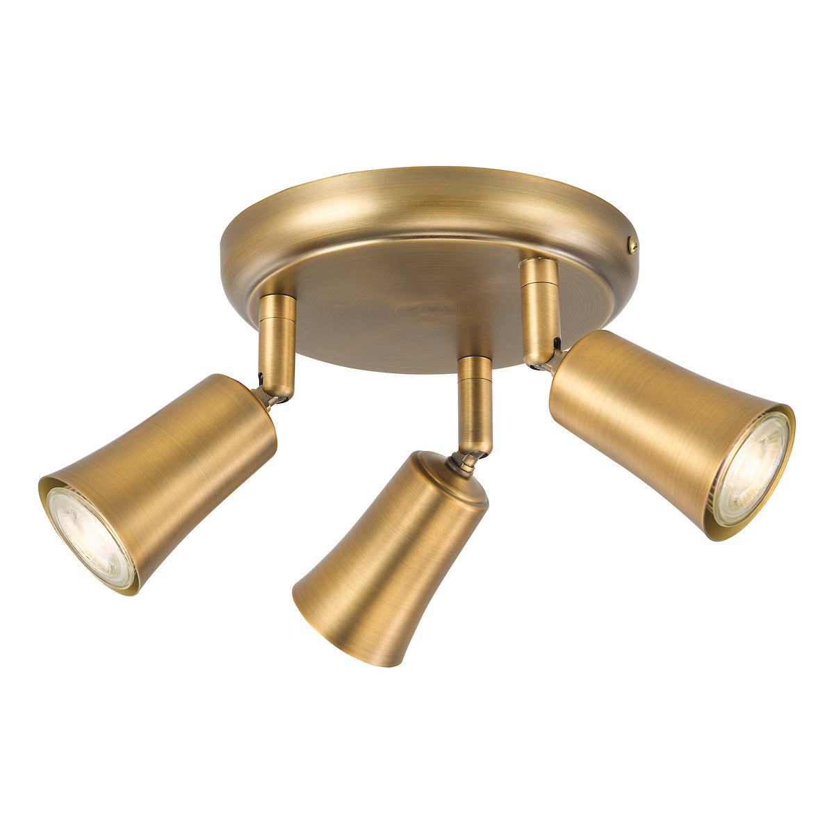 Dar Jedrek 3 Light Single Spotlight Aged Brass
