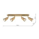 Dar Jedrek 4 Light Bar Spotlight Aged Brass