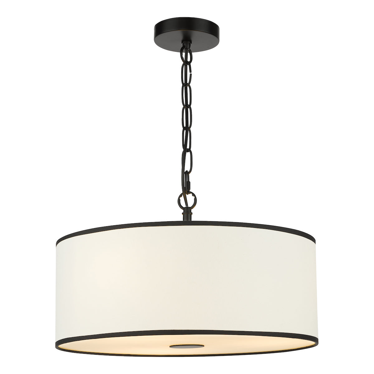 Dar Jemima 3 Light Pendant White and Matt Black With Shade