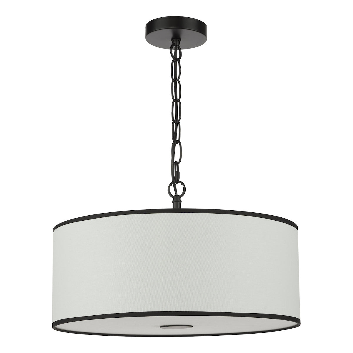 Dar Jemima 3 Light Pendant White and Matt Black With Shade
