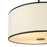 Dar Jemima 3 Light Pendant White and Matt Black With Shade