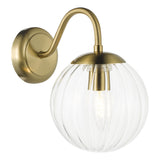 Dar Jocelyn Wall Light Natural Brass and Glass