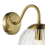 Dar Jocelyn Wall Light Natural Brass and Glass