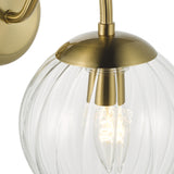 Dar Jocelyn Wall Light Natural Brass and Glass