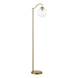 Dar Jocelyn Floor Lamp Natural Brass and Glass