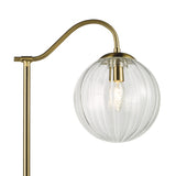 Dar Jocelyn Floor Lamp Natural Brass and Glass