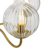 Dar Jocelyn 3 Light Semi-Flush Natural Brass and Glass