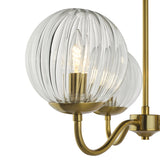 Dar Jocelyn 3 Light Semi-Flush Natural Brass and Glass