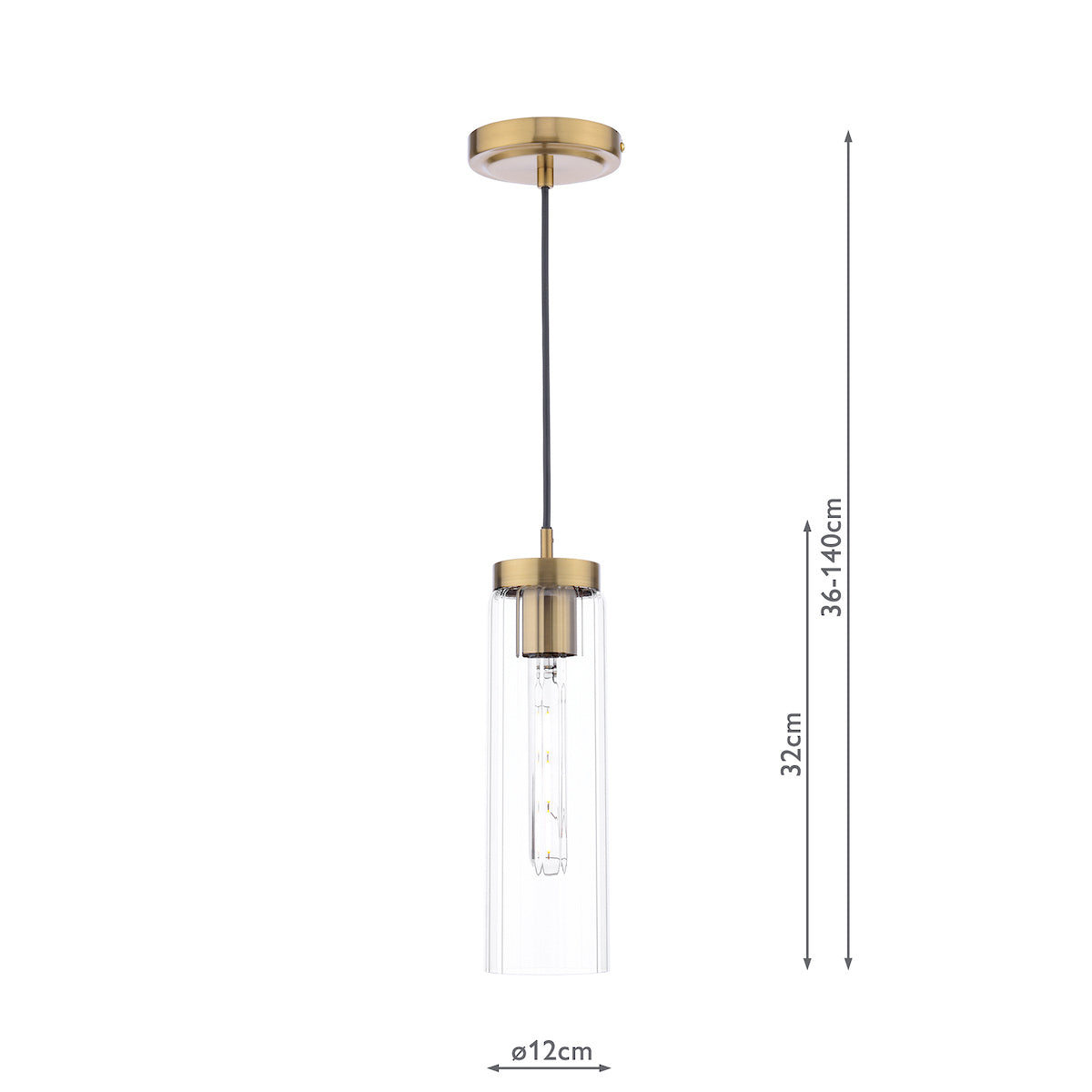 Dar Jodelle Pendant Polished Bronze and Glass –  from Amos Lighting + Home