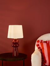 Dar Jordana Table Lamp Pink and Polished Chrome With Shade