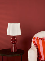 Dar Jordana Table Lamp Pink and Polished Chrome With Shade