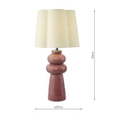 Dar Jordana Table Lamp Pink and Polished Chrome With Shade