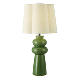 Dar Jordana Table Lamp Green and Polished Chrome With Shade
