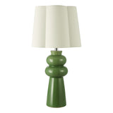 Dar Jordana Table Lamp Green and Polished Chrome With Shade