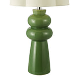 Dar Jordana Table Lamp Green and Polished Chrome With Shade