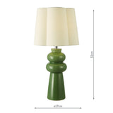 Dar Jordana Table Lamp Green and Polished Chrome With Shade