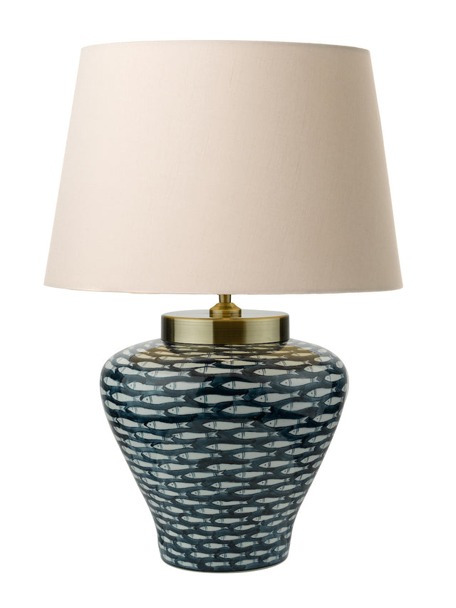 Dar Joy Table Lamp Base Blue White Fish Motif –  from Amos Lighting + Home