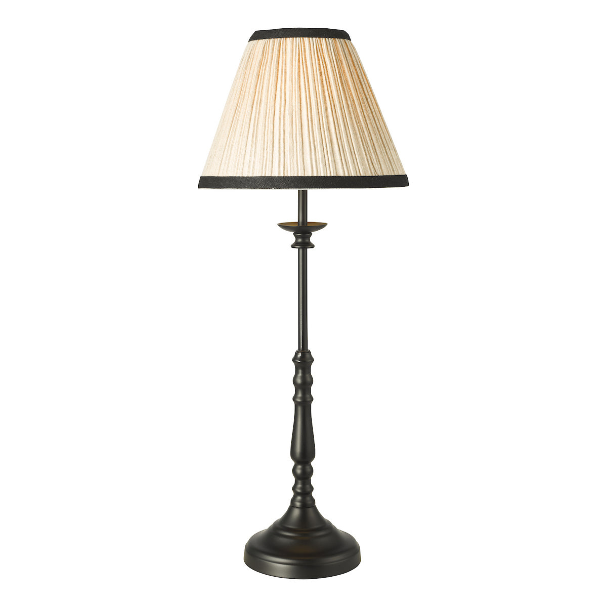 Dar Judy Table Lamp Satin Black With Shade