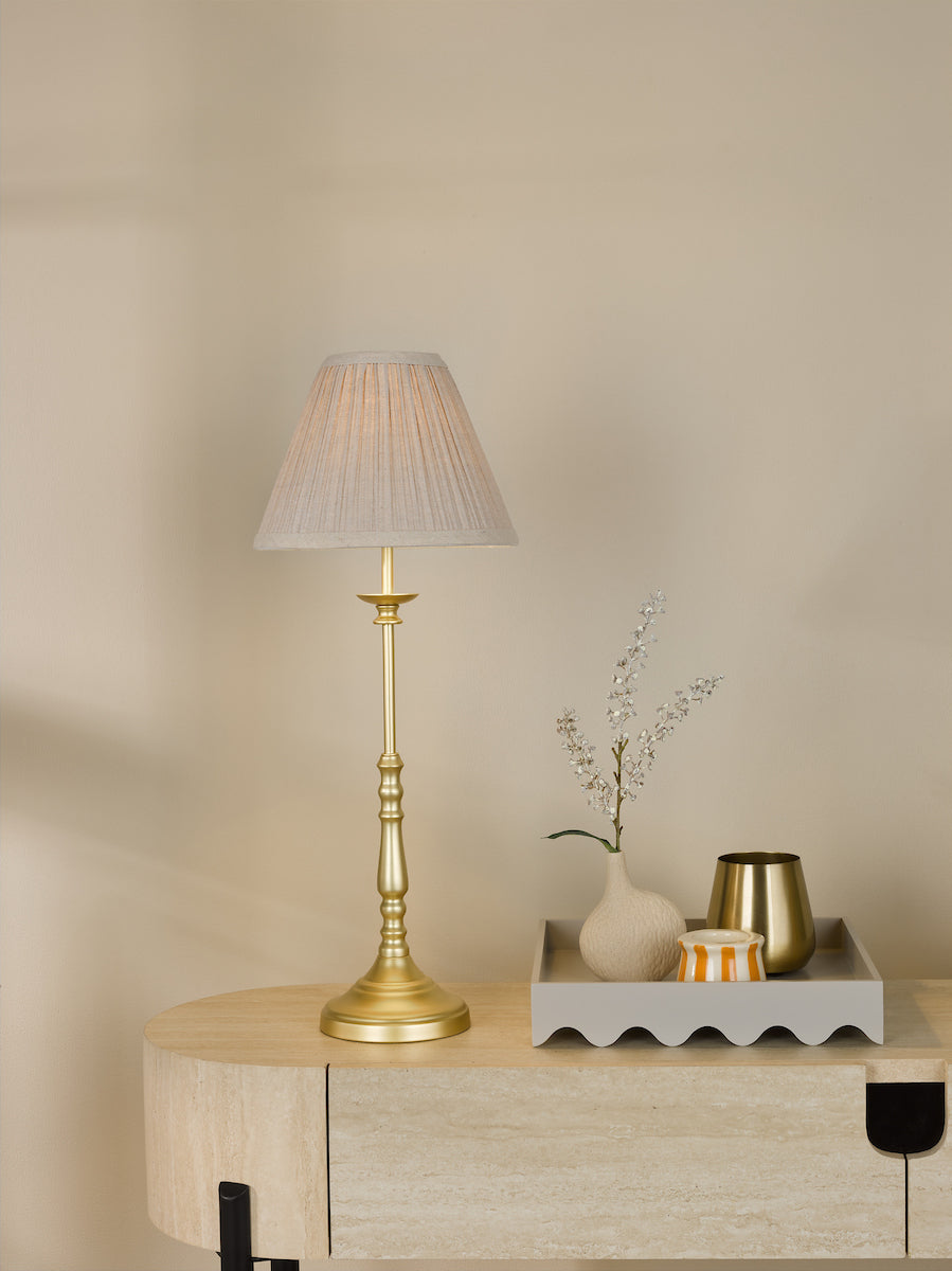 Dar Judy Table Lamp Satin Gold With Shade