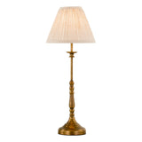 Dar Judy Table Lamp Antique Bronze With Pleated Linen Shade