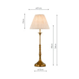 Dar Judy Table Lamp Antique Bronze With Pleated Linen Shade