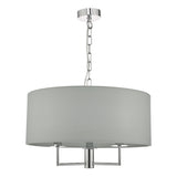 Dar Jamelia 3lt Pendant Chandelier Polished Chrome & Grey –  from Amos Lighting + Home