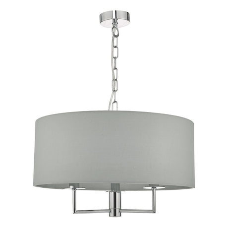 Dar Jamelia 3lt Pendant Chandelier Polished Chrome & Grey –  from Amos Lighting + Home