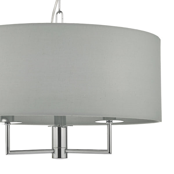 Dar Jamelia 3lt Pendant Chandelier Polished Chrome & Grey –  from Amos Lighting + Home