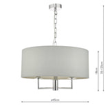 Dar Jamelia 3lt Pendant Chandelier Polished Chrome & Grey –  from Amos Lighting + Home