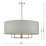 Dar Jamelia 5lt Pendant Chandelier Polished Chrome &amp; Grey –  from Amos Lighting + Home