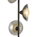 Dar Kadience 3 Light Floor Lamp Satin Black and Smoked Glass