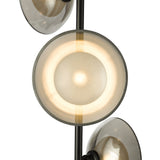 Dar Kadience 3 Light Floor Lamp Satin Black and Smoked Glass