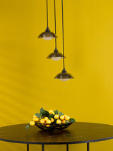 Dar Kadience 3 Light Cluster Pendant Satin Black and Smoked Glass