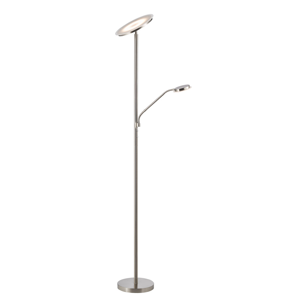 Dar Kamika Mother & Child Floor Lamp Satin Chrome LED