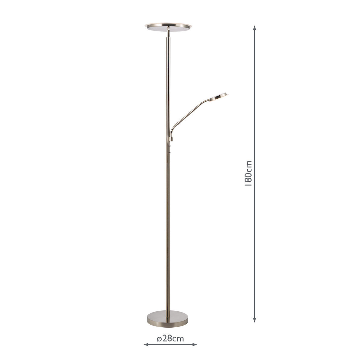 Dar Kamika Mother & Child Floor Lamp Satin Chrome LED