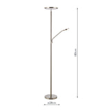 Dar Kamika Mother & Child Floor Lamp Satin Chrome LED