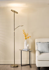 Dar Kamika Mother & Child Floor Lamp Antique Brass LED