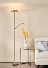 Dar Kamika Mother & Child Floor Lamp Antique Brass LED