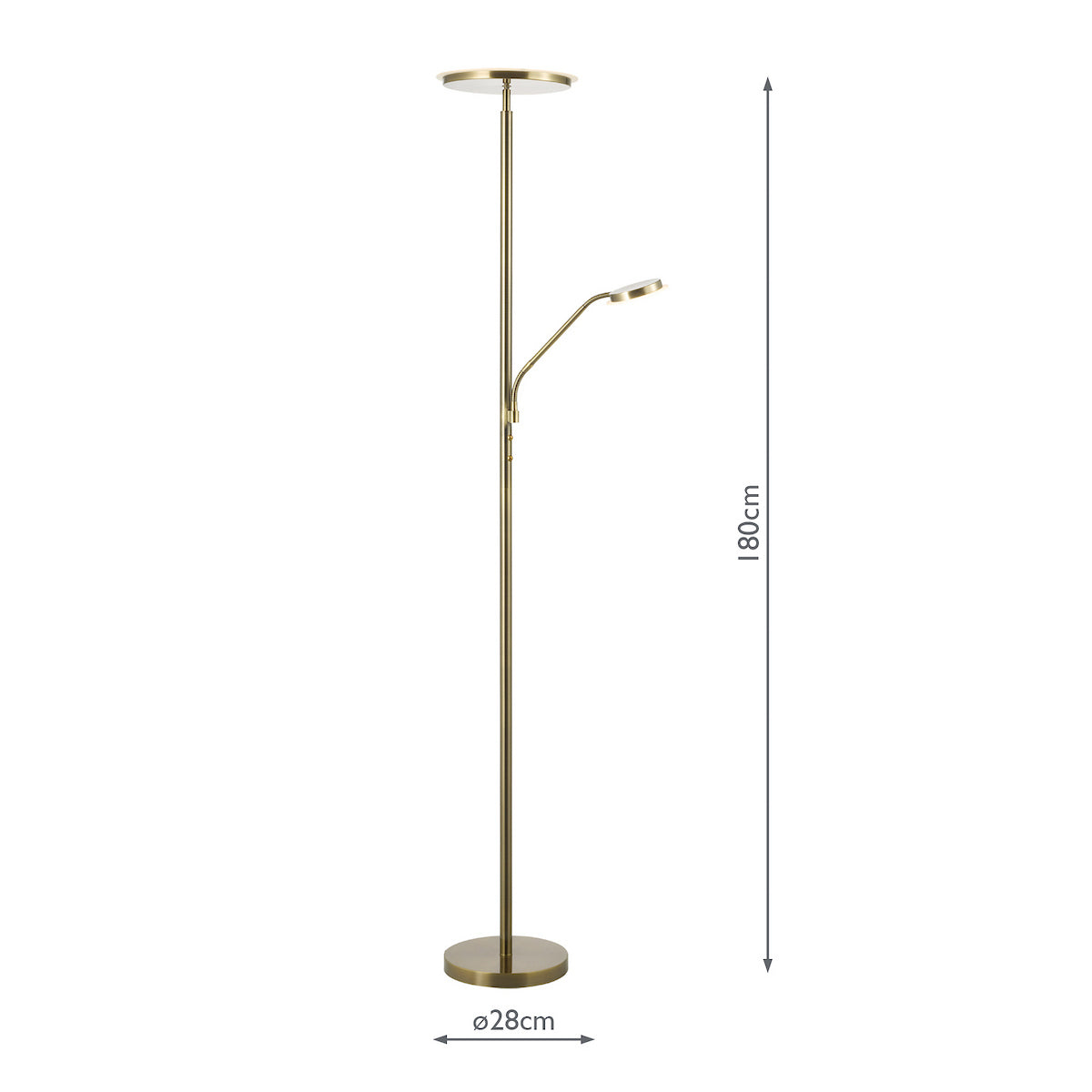 Dar Kamika Mother & Child Floor Lamp Antique Brass LED